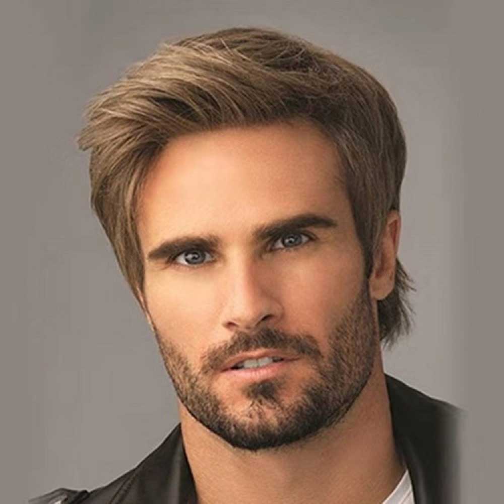 Men Wigs Brown Mix Short Layered Natural Looking Fluffy Men Wigs Brown Mix Short Layered Natural Looking Fluffy